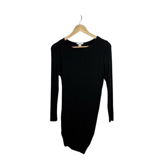Bar III Dresses & Skirts - Bar III Women’s Long Sleeve Bodycon Wrap Jersey Mini Dress Black Size XS